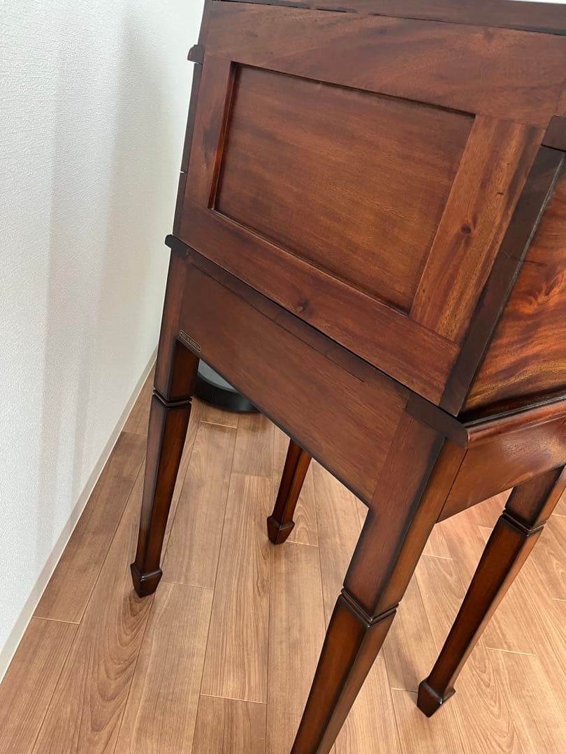 木製ライティングビューロー ダークブラウン