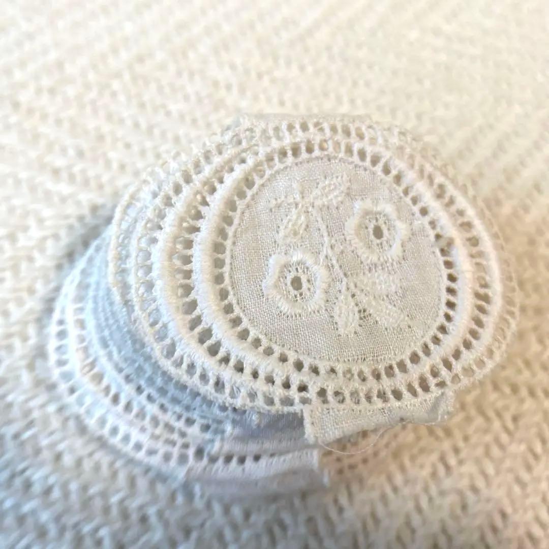 アンティーク ロマンティック コットン刺繍 レースリボン 楕円 花柄×12