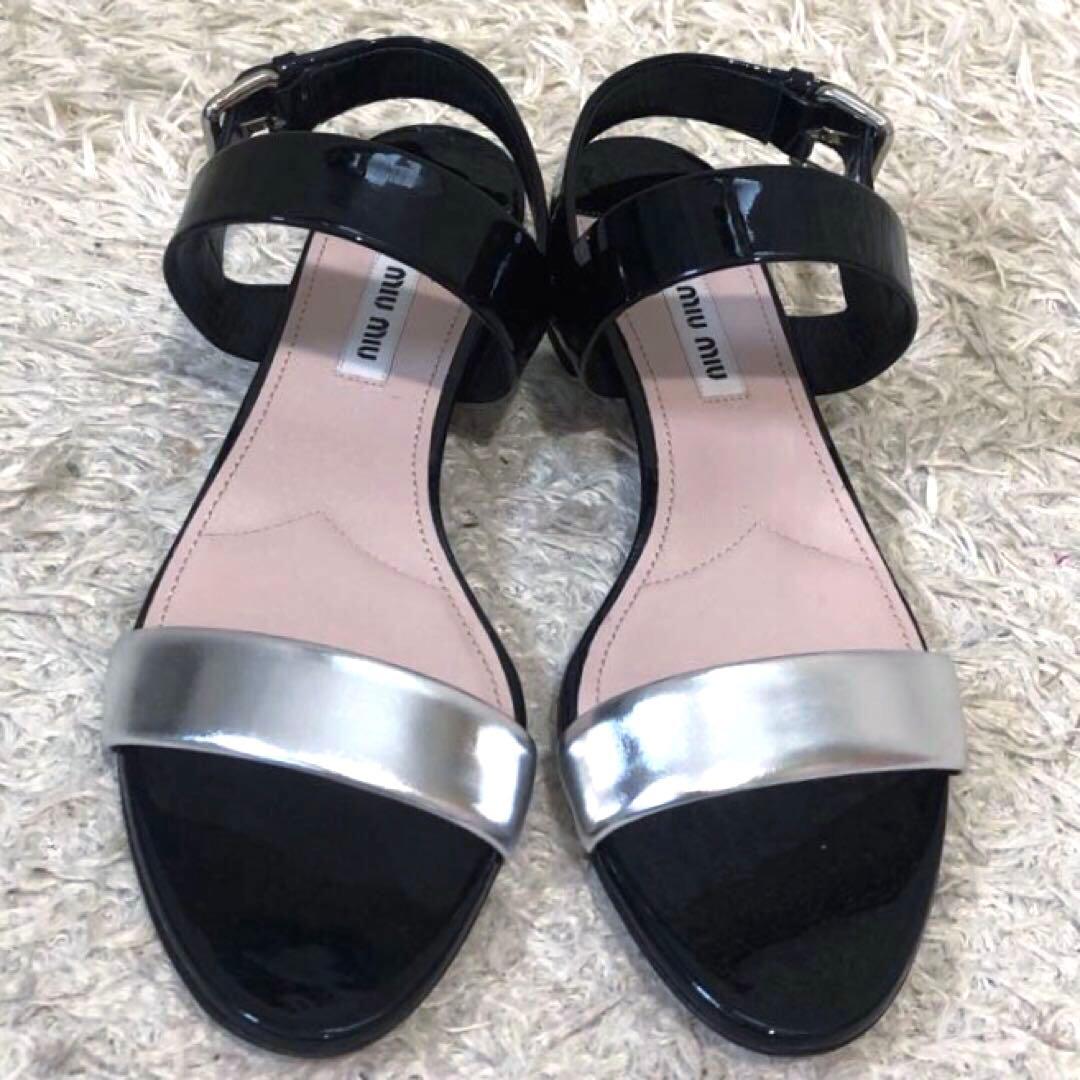 未使用✨ミュウミュウ　サンダル　サイズ37 1/2　23.5cm ブラック