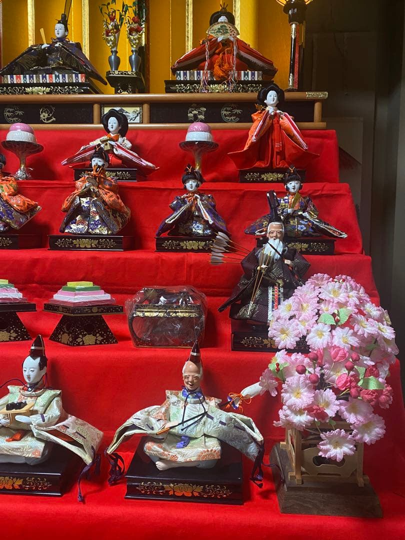 再値下げ！雛人形／特選／七段／15人飾り／屏風台付き/美品