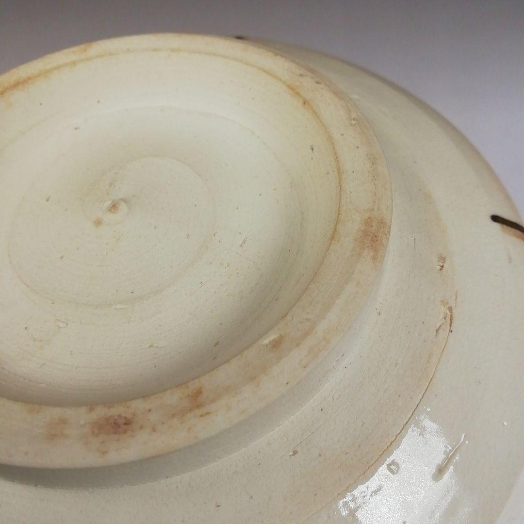 Ｔ９８０　茶碗　『色絵　雪笹』『中村陶彩 造』　共箱　抹茶碗　茶道具