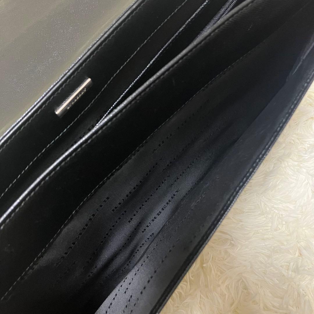 バーバリー ビジネスバッグ ブリーフケース サフィアーノレザー 鍵付き A4 黒