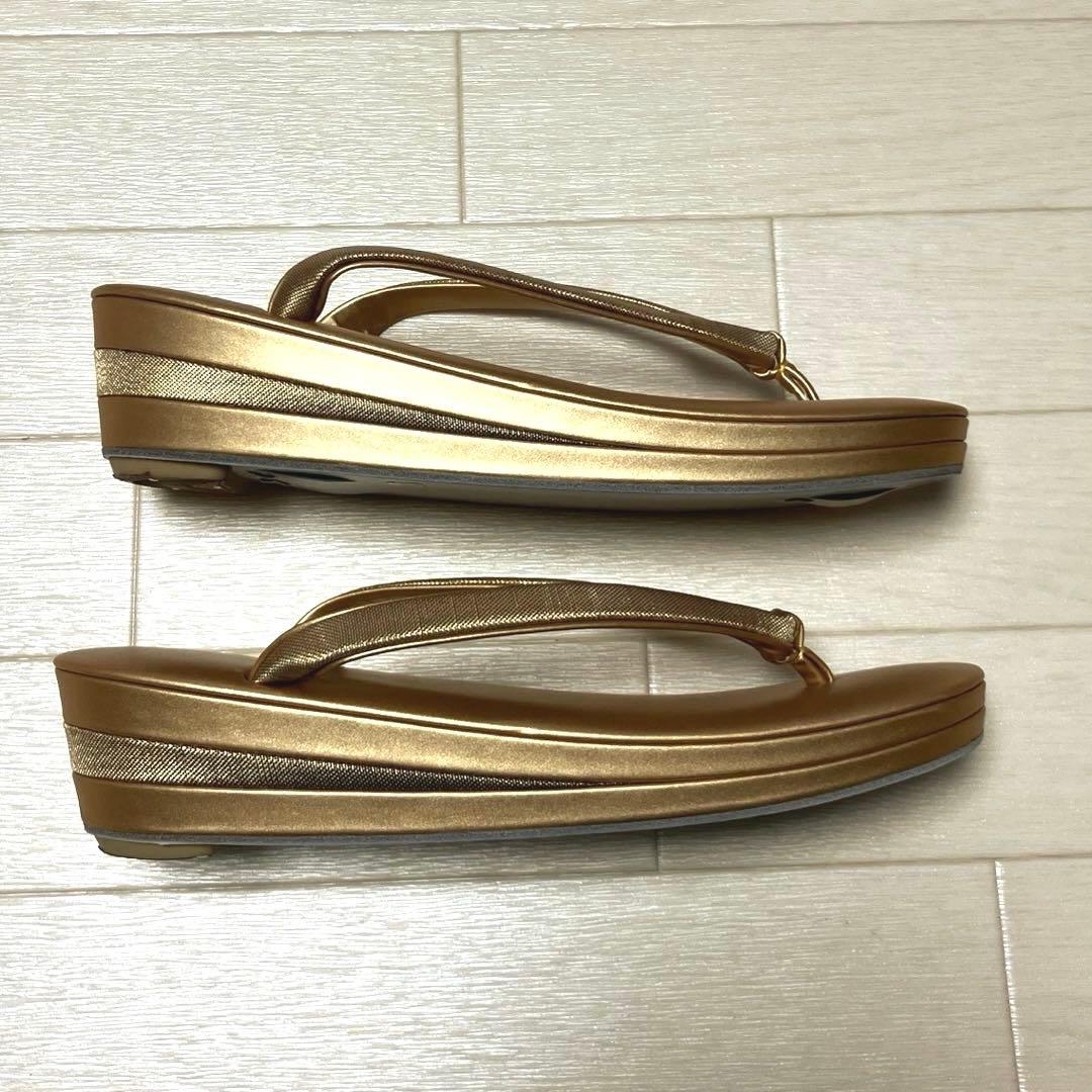 《美品》草履バッグセット　ゴールド　Lサイズ