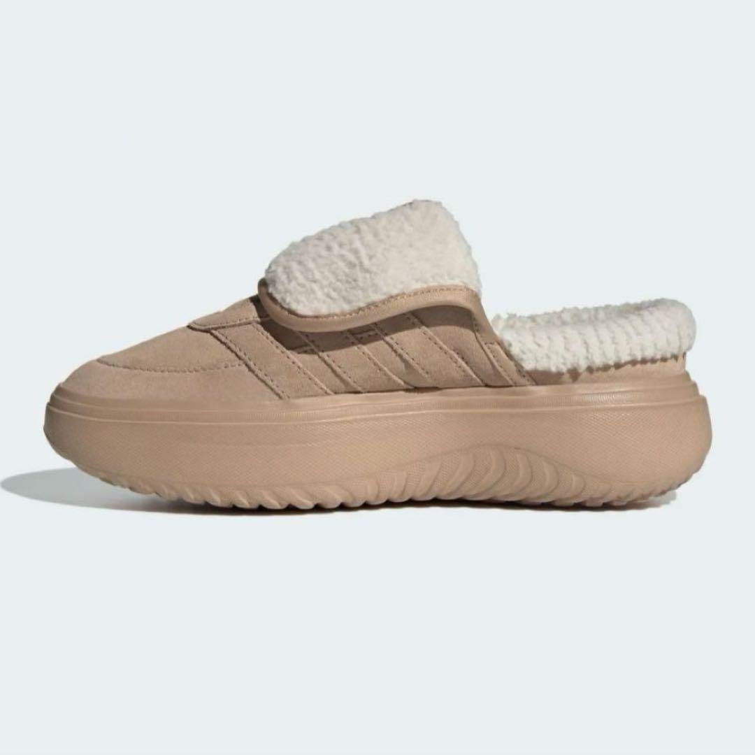 【韓国限定】adidas アディダス24.5㎝ ボア付き サンダル ブラウン