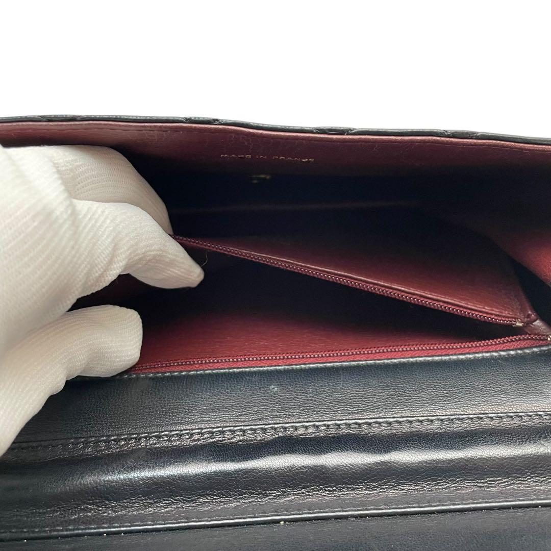 シャネル マトラッセ ラムスキン ココマーク チェーン ショルダー バッグ 黒