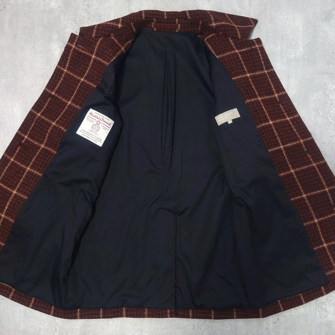 マーガレットハウエル ハリスツイード チェック ウールコート サイズ2