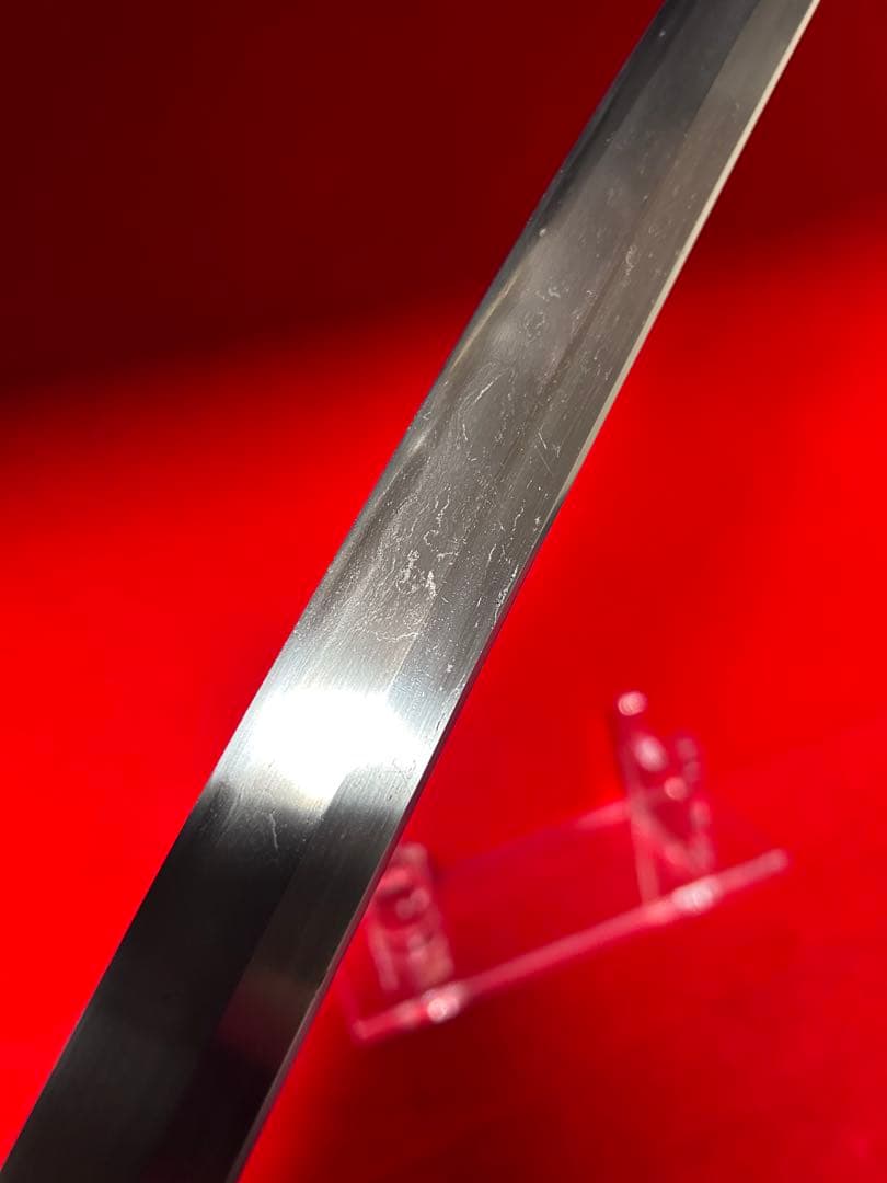 01565 包丁　マグロ包丁　天然砥石研　地肌綺麗　鞘有り　未使用品