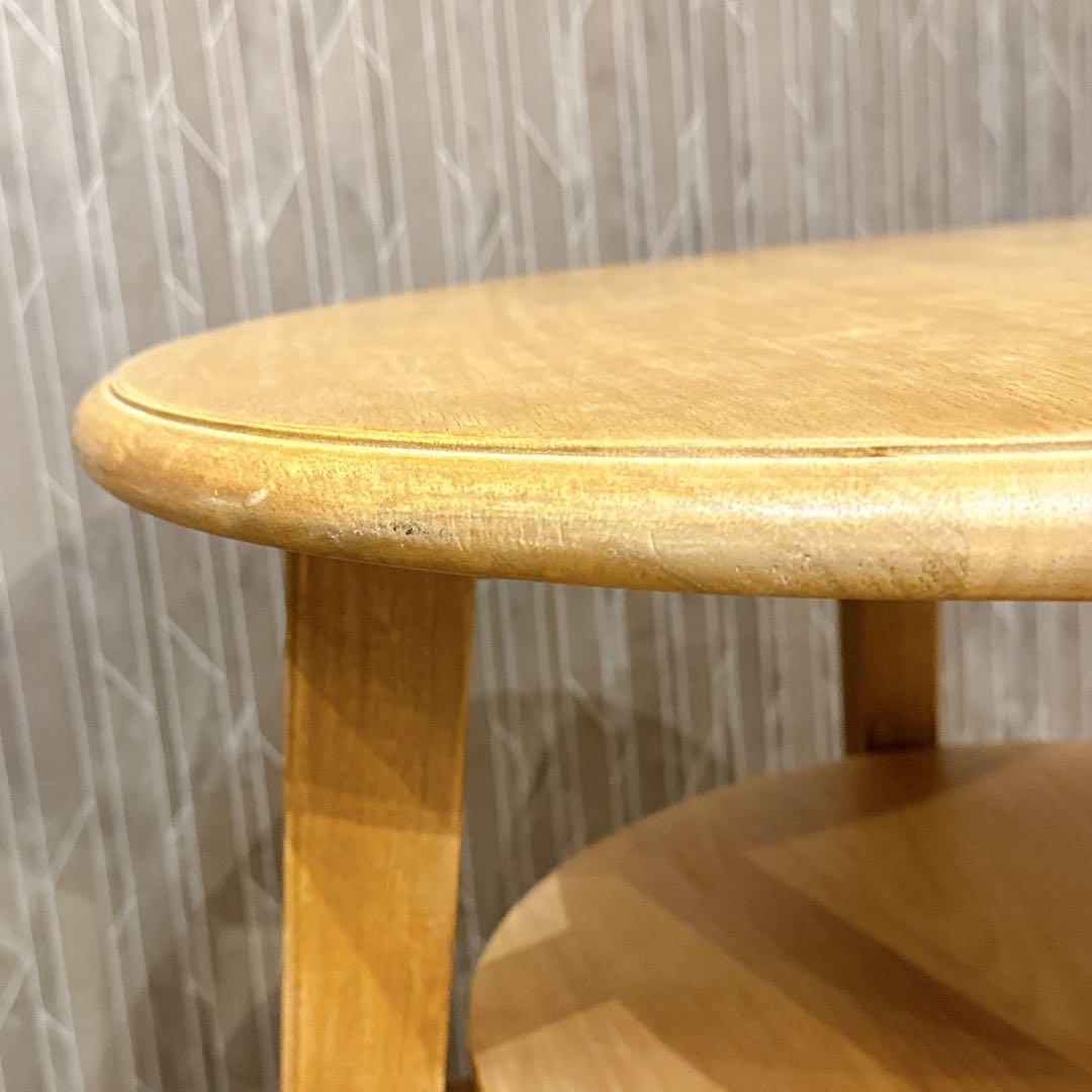 【美品】CRASH GATE 関家具 コボシ サイドテーブル 天然木 丸型