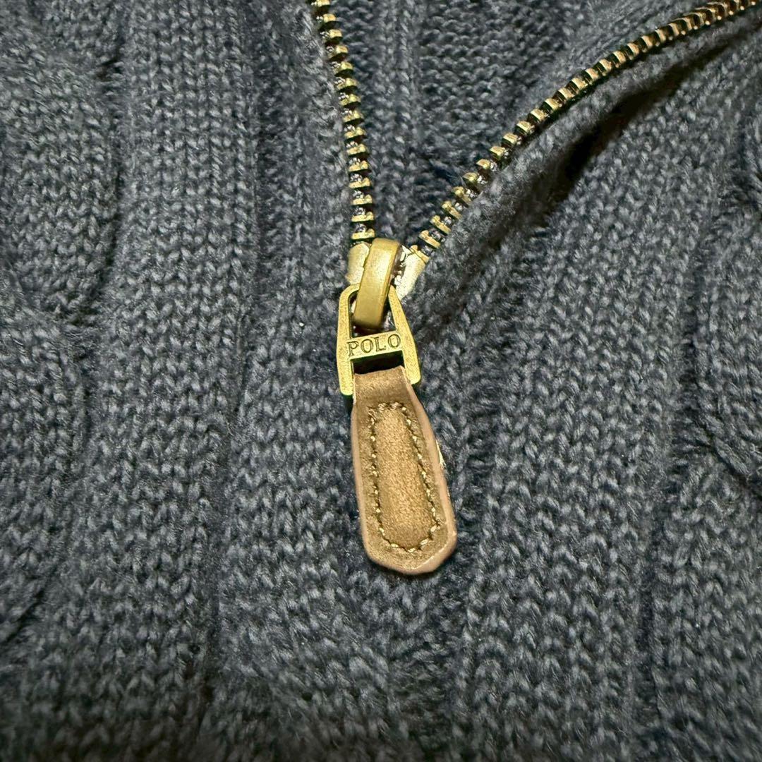 【極美品】POLO RALPH LAUREN ケーブルニット　ネイビー　洗える