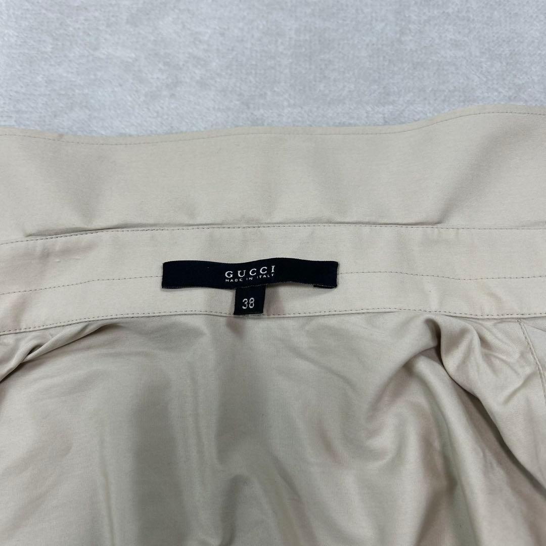 J908 新品未使用 M グッチ イタリア製 長袖 シャツ ベージュ レディース