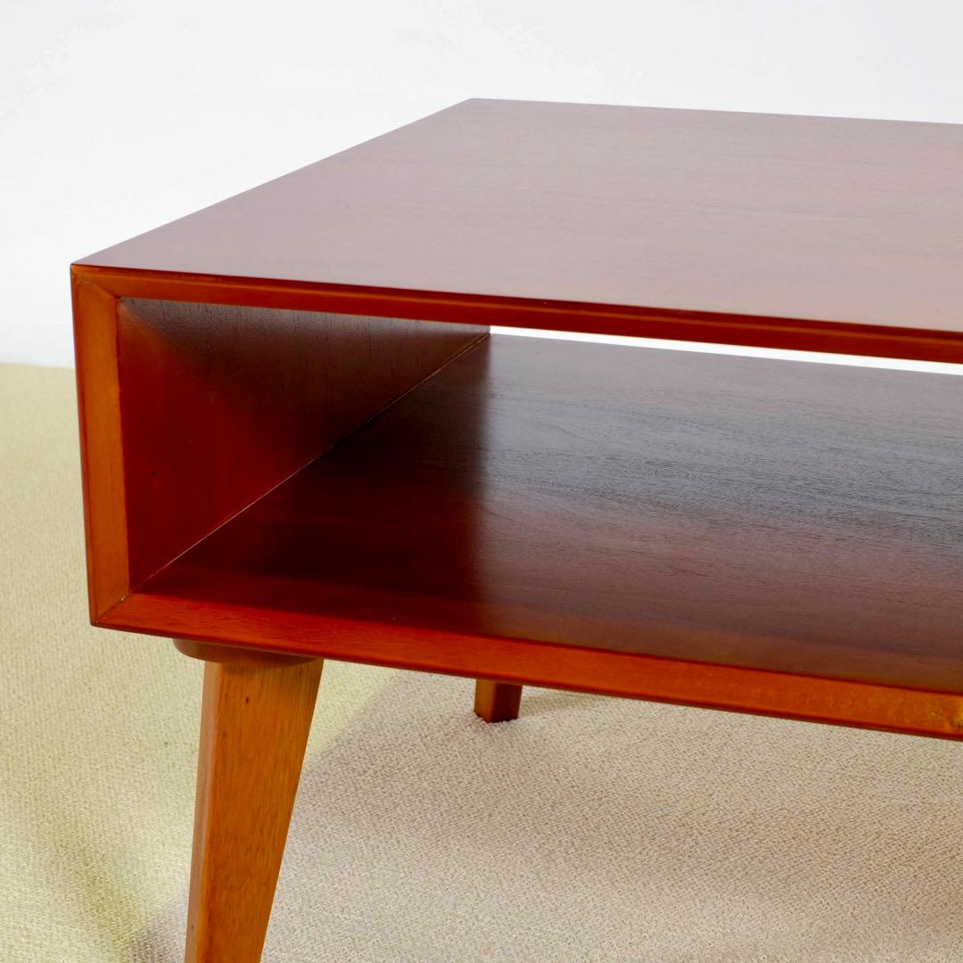 M 新品 北欧 センターテーブル ローテーブル 木製 机 座卓 引き出し 赤茶色
