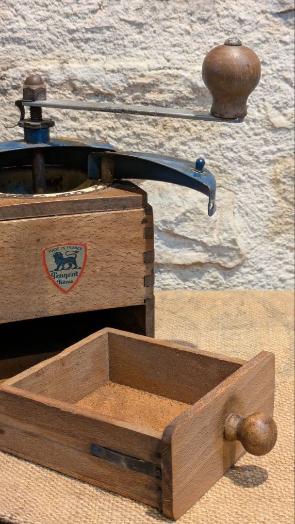 【実働品】【オーバーホール済】フランスアンティーク　プジョー　メタルコーヒーミル