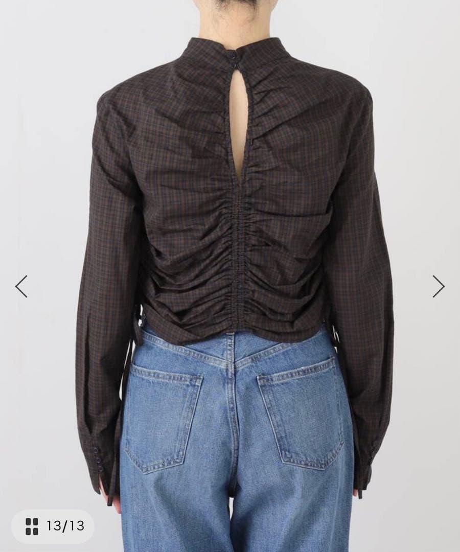 【TODAYFUL】Checkgather Compact Blouse