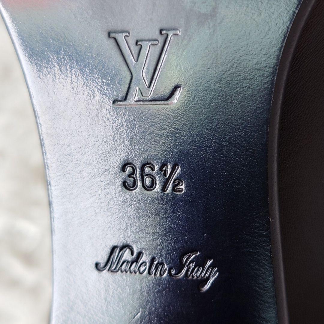 美品 LOUIS VUITTON ショートブーツ サイドゴア LVバックル 黒