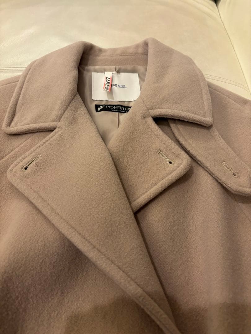 ★美品★SHIPS any★PONTETORTO★スタンド&ダブルカラーコート★