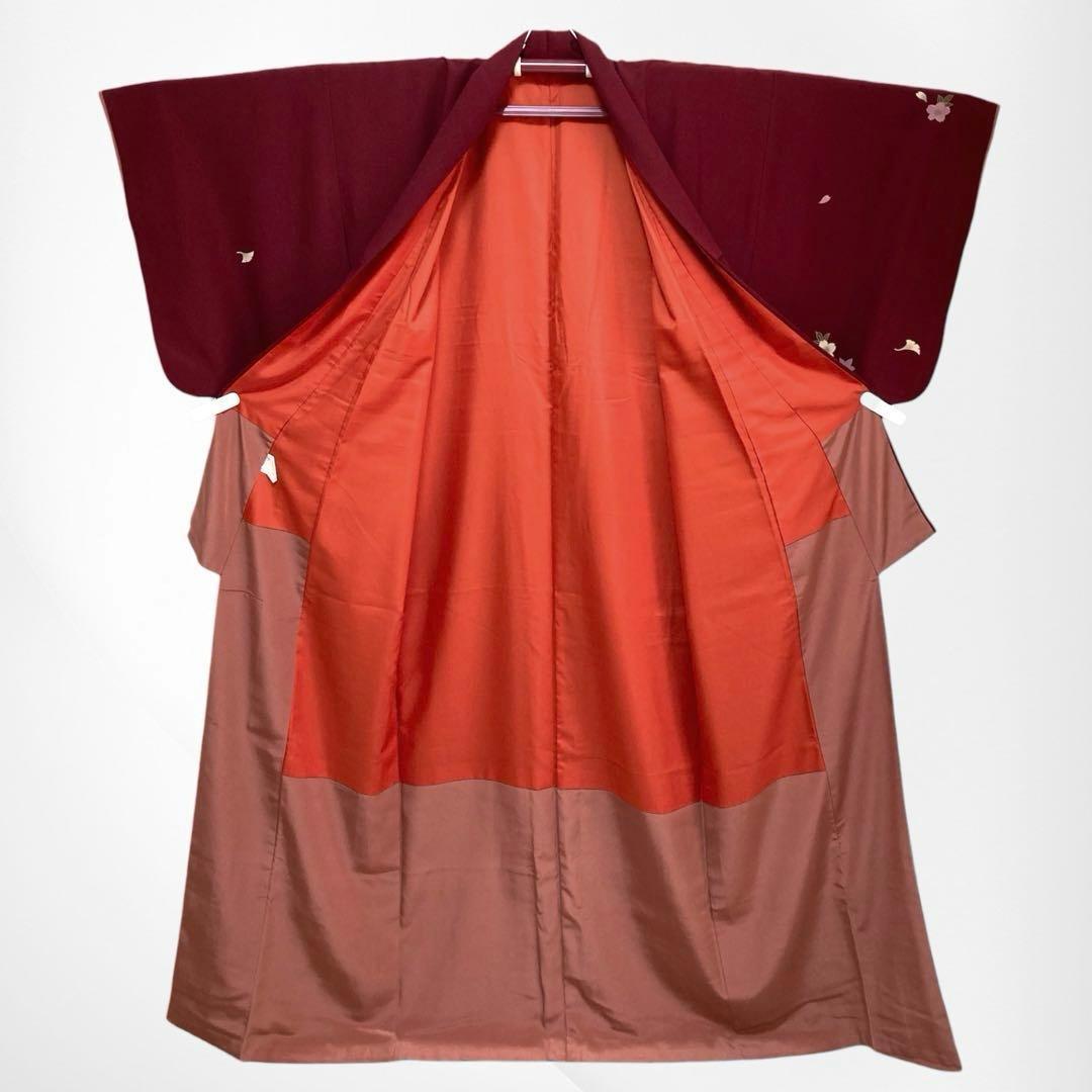 【美品✨】夢工房　池田重子監修　洗える着物　絵羽小紋　深紅　毬　トールサイズQ9