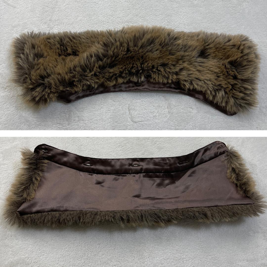 BURBERRY BLUE LABEL　襟ファー付きピーコート　キャメル