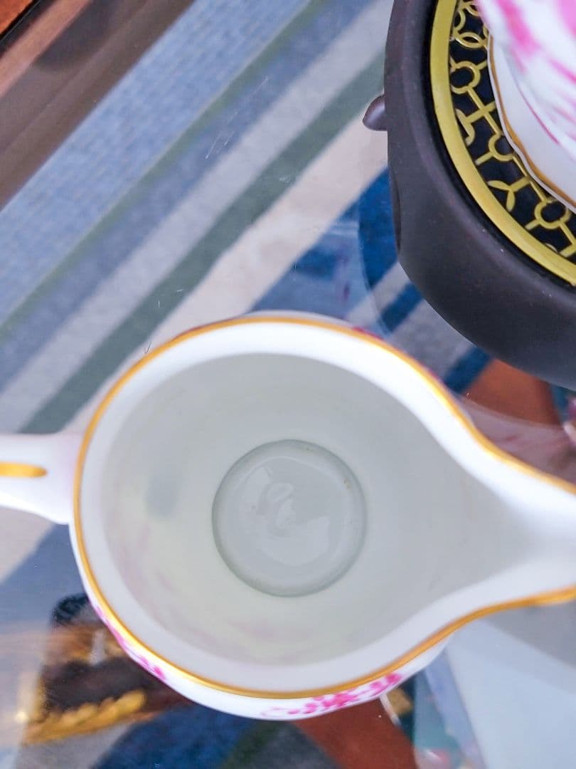 リモージュ Raynaud ピンク花柄 ティー3点セット 仏製