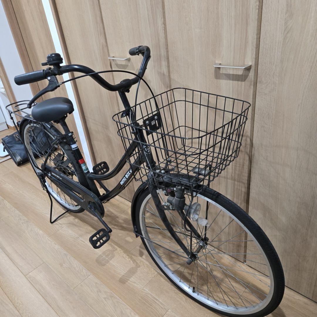 下関市引取限定 自転車 26インチ 黒 ライト付き 鍵付き