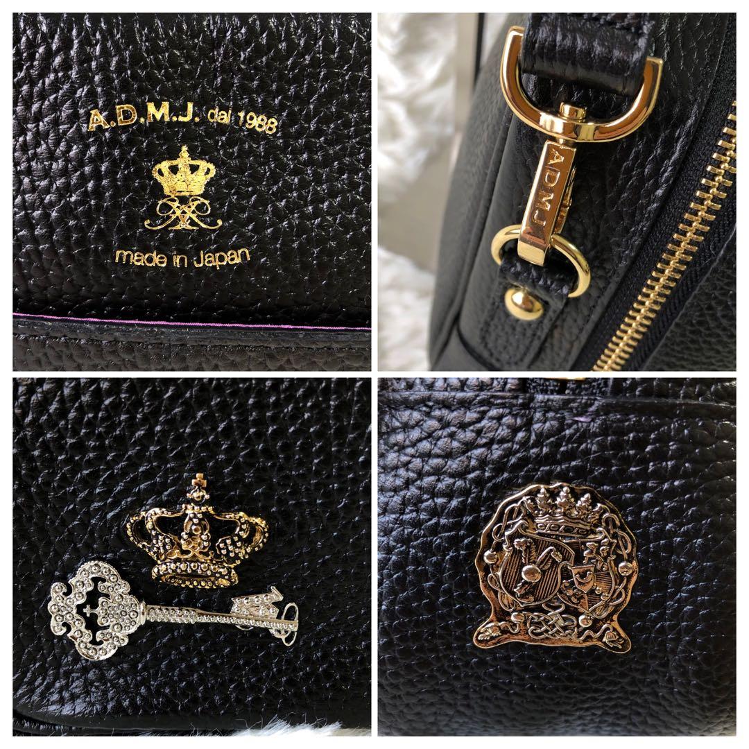 希少 A.D.M.J. ショルダーバッグ カメラバッグ スクエア シボ革