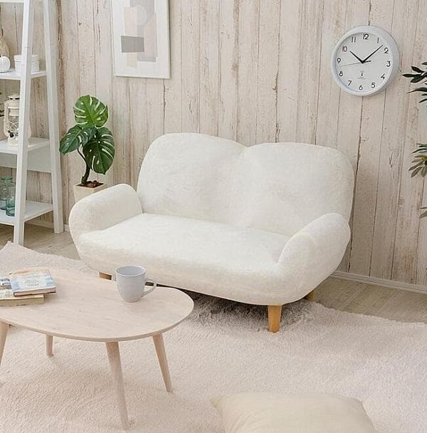 日本製 コンパクト カウチソファ 二人掛け リクライニング 肘掛付 北欧