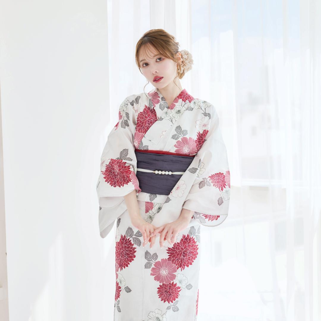 【浴衣のみ】新品 浴衣 兵児帯 黒 赤　Y5-16