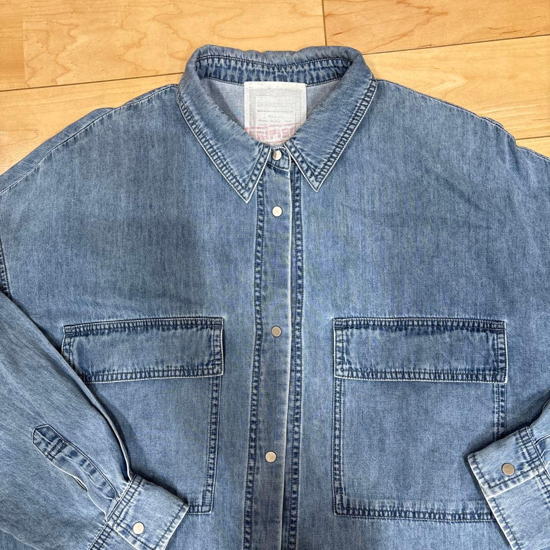 美品BEARDSLEYビアズリーFRIPIER ライトデニム　ダンガリー　シャツ