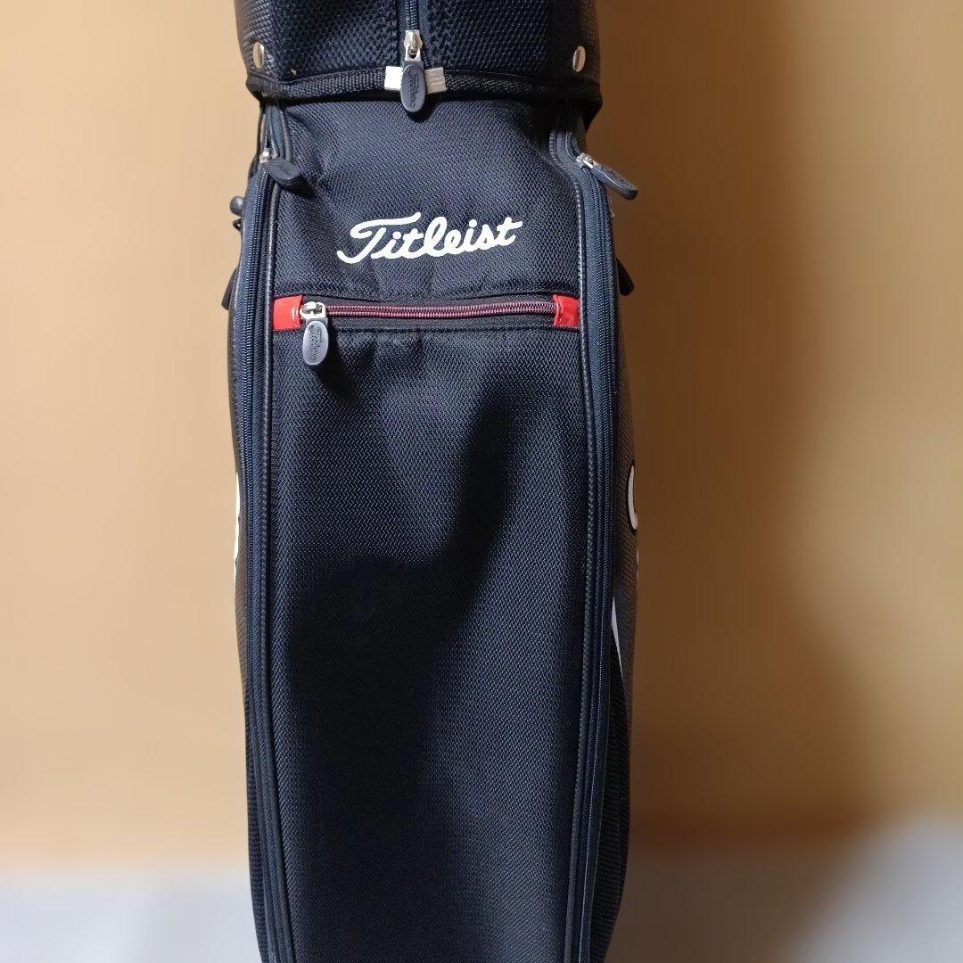 美品　軽量Titleist ゴルフキャディバッグ 黒/赤
