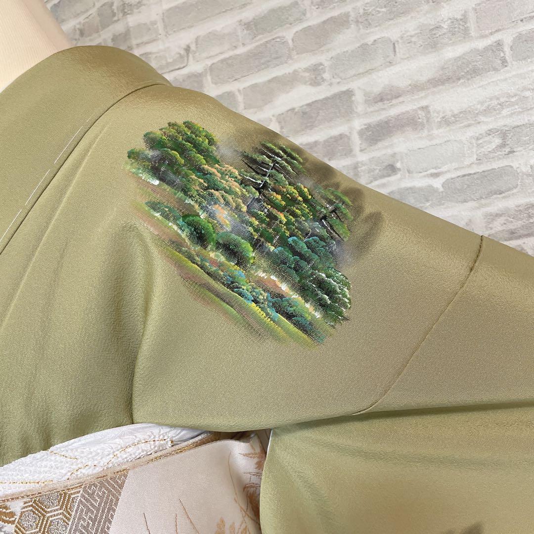 訪問着　フルセット　手書き　風情　情景　すこやかガード　落款　着物　I1