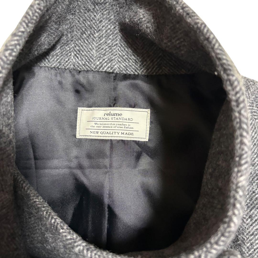 【2023AW】relume☆尾州ウールスーパー100モッサスタンドコートグレー