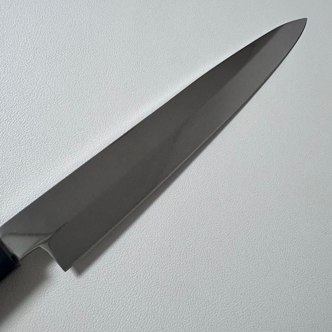 柳刃包丁 240mm 全鋼 鏡面 黒檀・天然牛角八角柄 極美品 和包丁