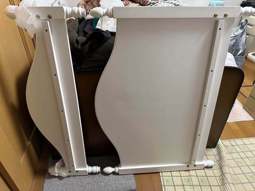 姫系ベッド ベッドフレーム シングルベッド　ホワイト 猫脚 すのこ