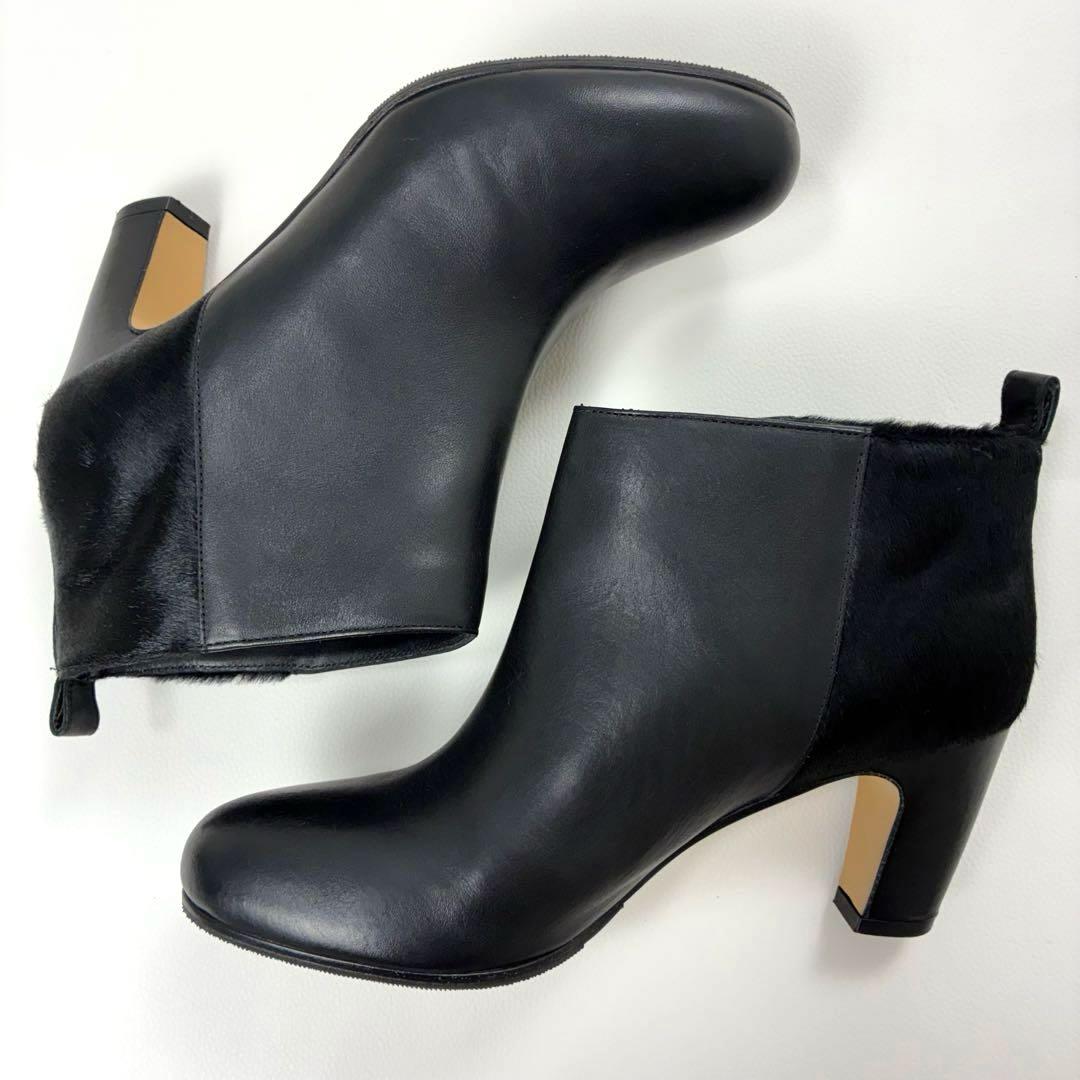 FABIO RUSCONI 毛付きレザー切替 ショート　ブーツ Vibram