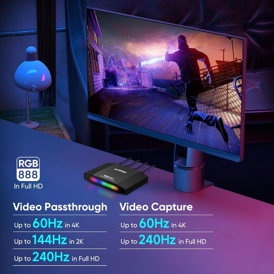【開封済・未使用】MYPIN 4K 60fps HDMI ビデオゲームキャプチャ