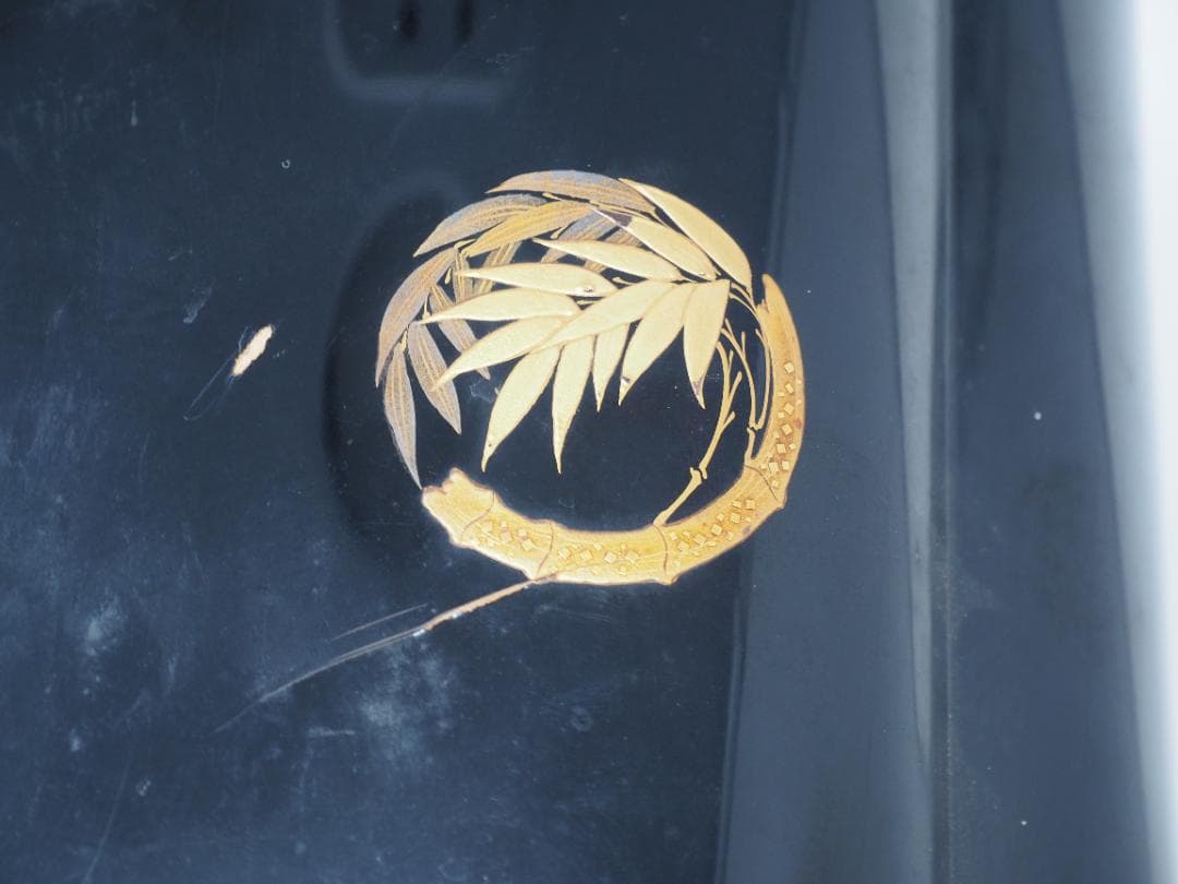 輪島塗　小型火鉢　漆塗り　金蒔絵　手あぶり火鉢