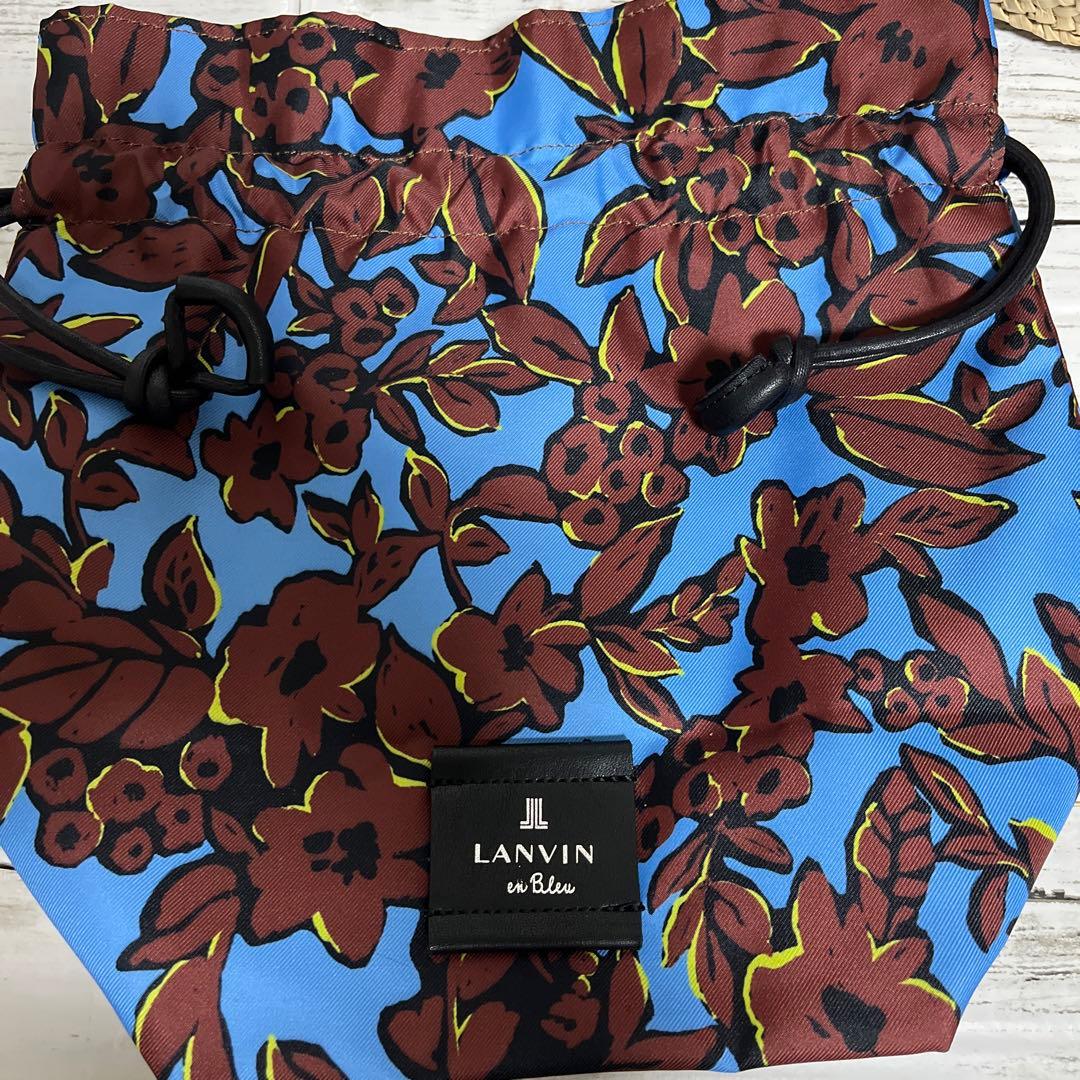 まま　新品　ランバンオンブルー　 かごバッグ 巾着型　定価26400円