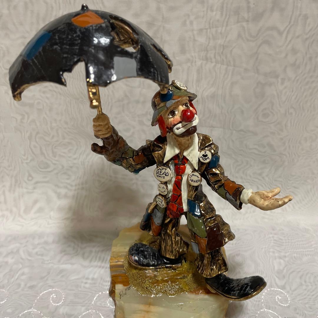 ヴィンテージ Ron Lee ピエロ 大理石　置物　アンティーク　インテリア