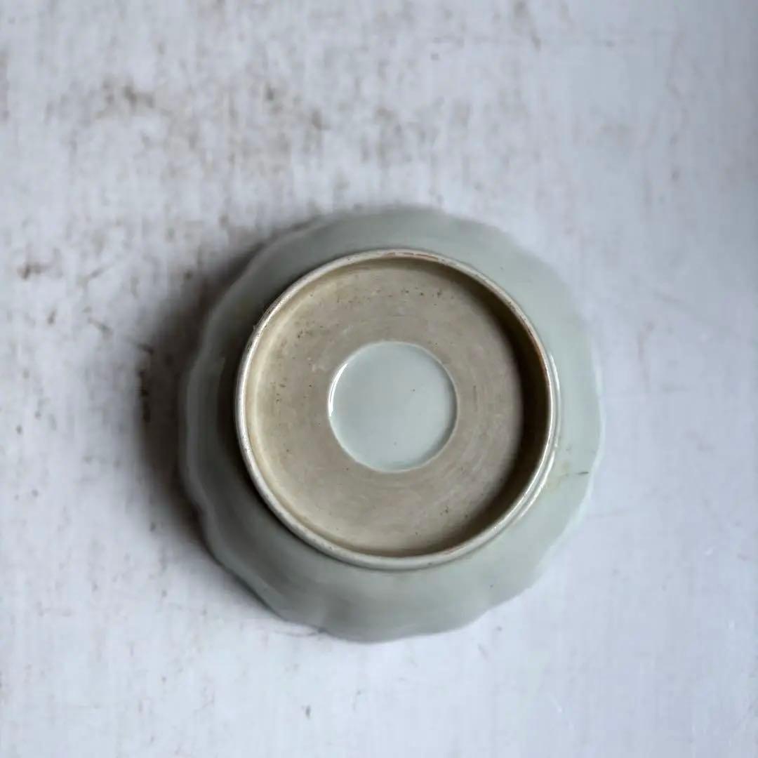 783 骨董 アンティーク 古伊万里 染付け 梅紋輪花なます皿 5寸 幕末 上物