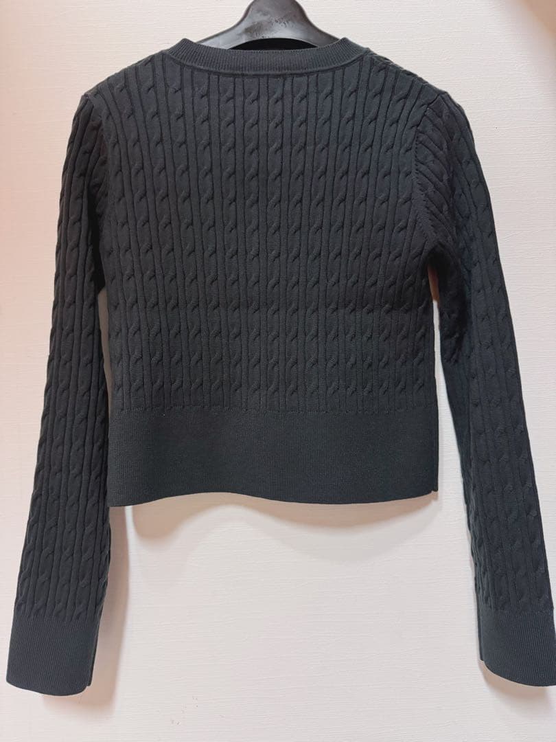 anuans 2026❤️美品❤️リトルケーブルニットカーディガンチャコールグレー