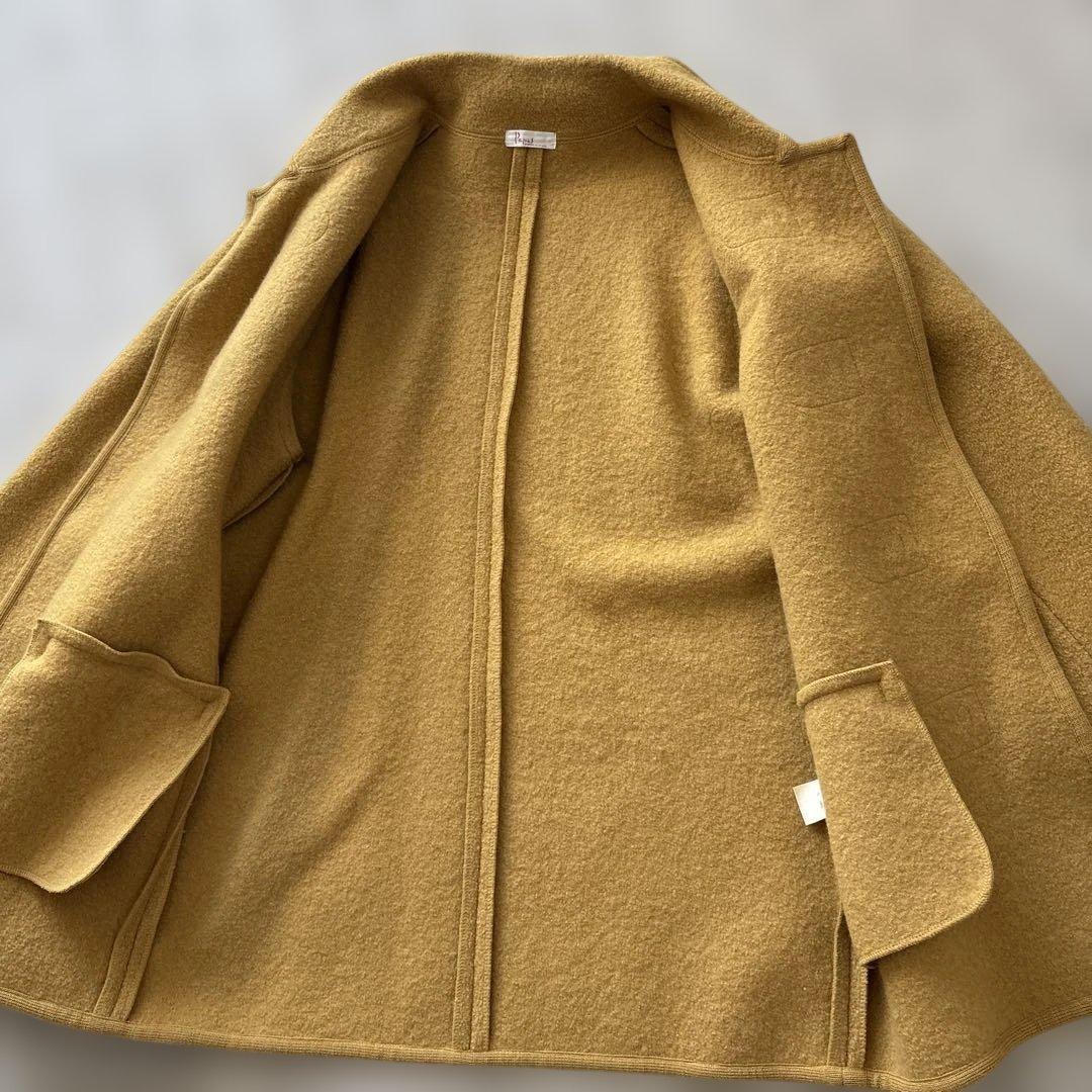 激レア【縮絨加工】パパス　ダッフルコートL　ロゴワッペン　ロゴトグル　パイピング