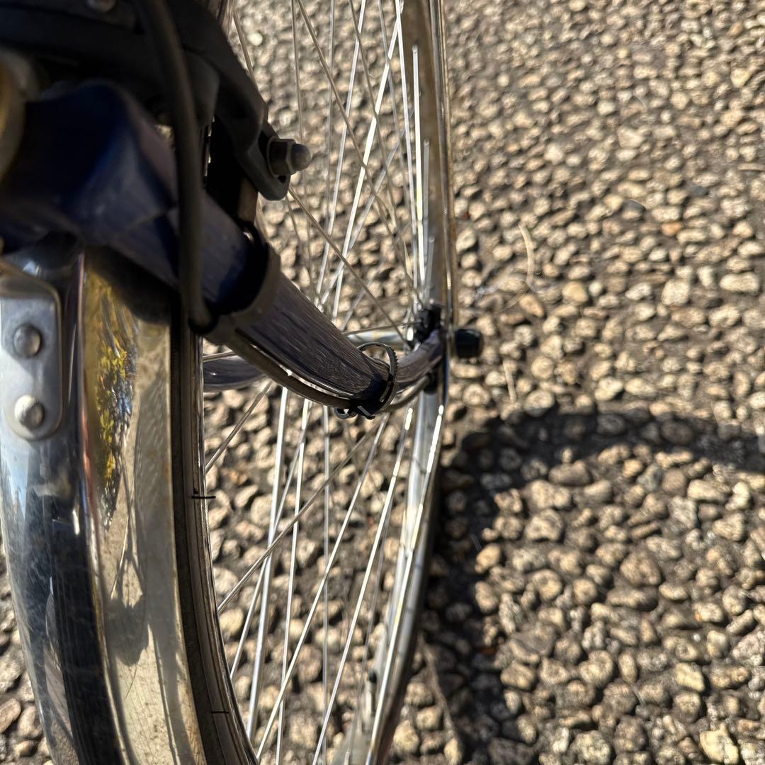 パナソニック 26インチ 電動アシスト, シティタイプ 青色 前後バスケット付き