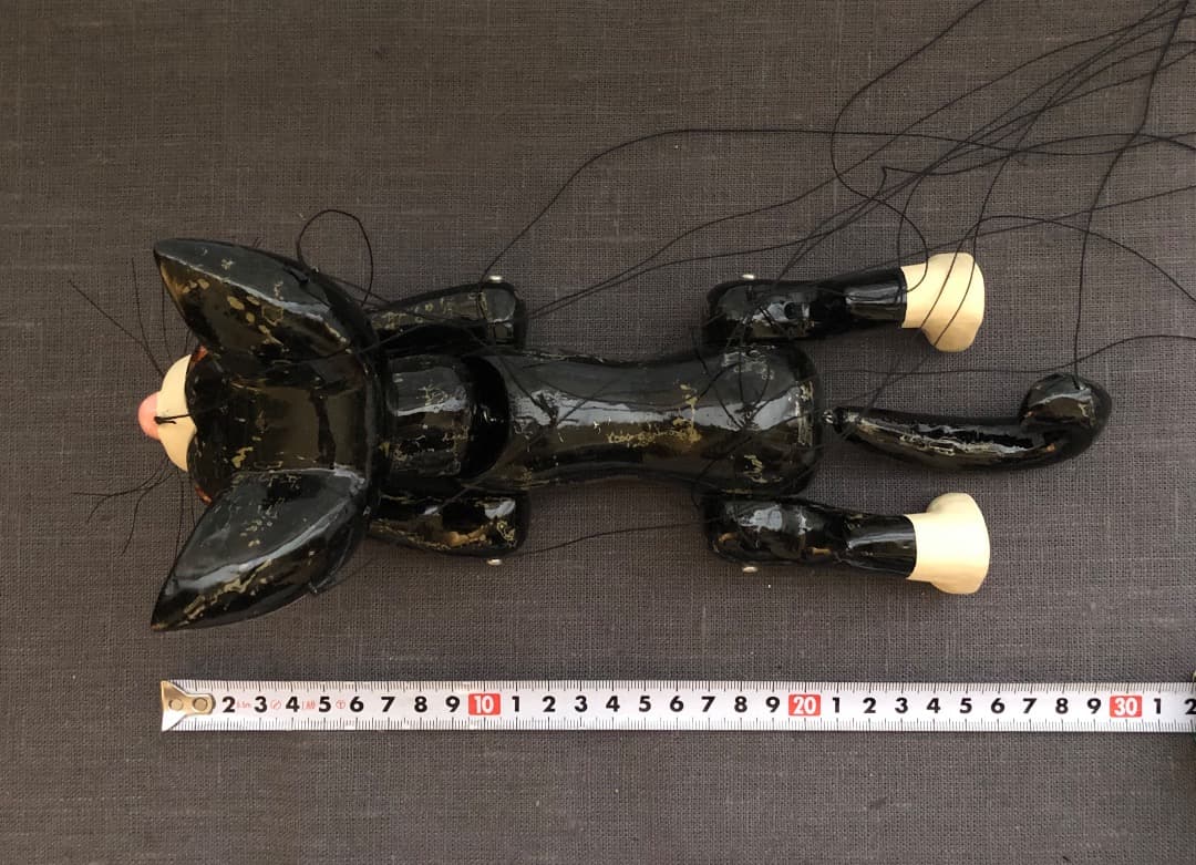 マリオネット　ネコ　ハチワレ　知育玩具