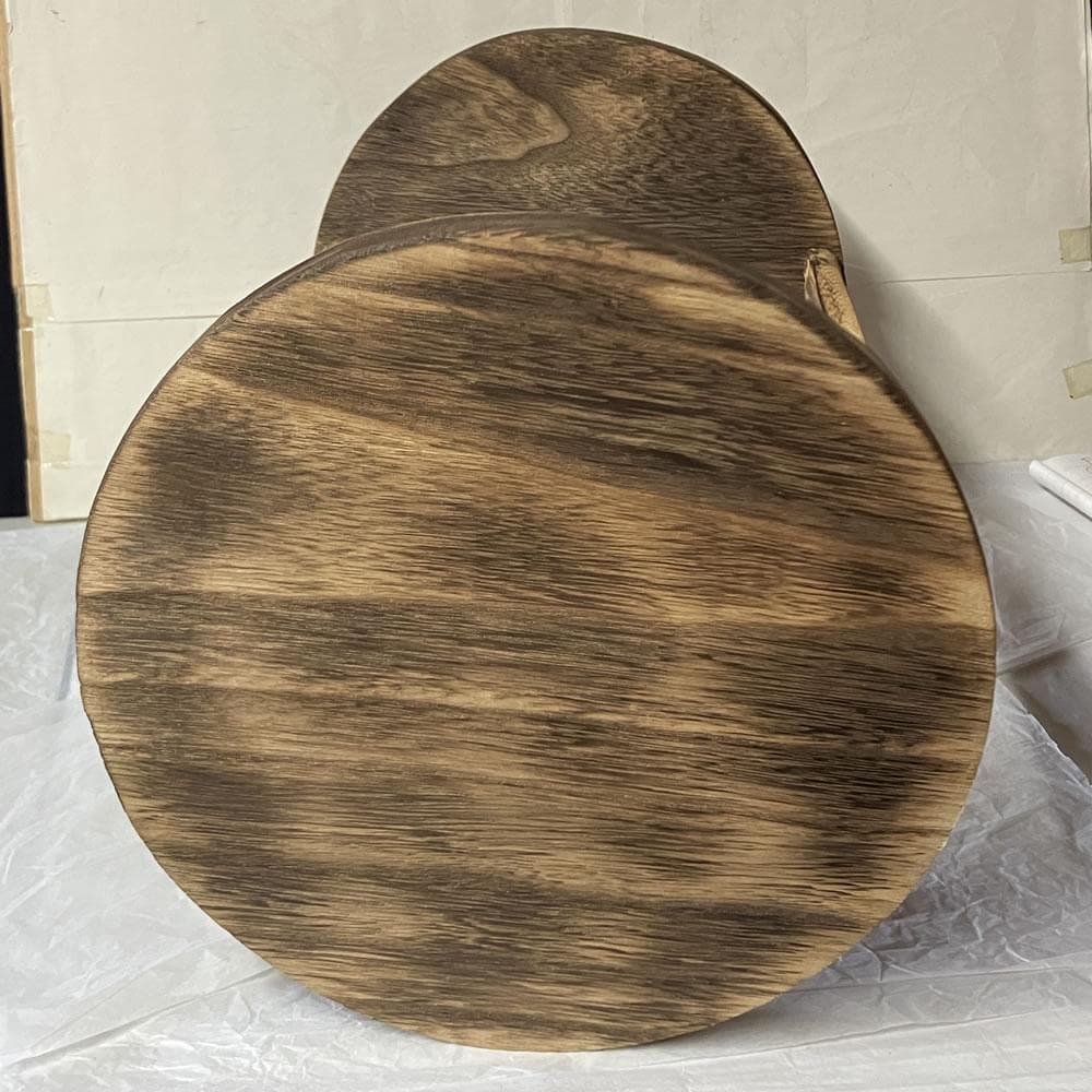 F1458 丸卓棚 花押 あり 木箱入り 木製 茶棚 茶道具 煎茶棚 煎茶道具