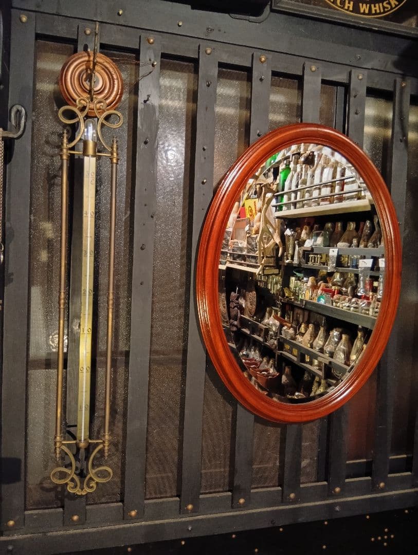 クラシックスタイル 木製壁掛け鏡 楕円形