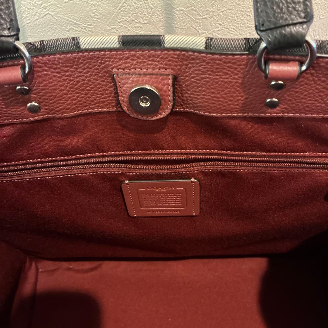 milk COACH トートバッグ ロゴ ストライプ