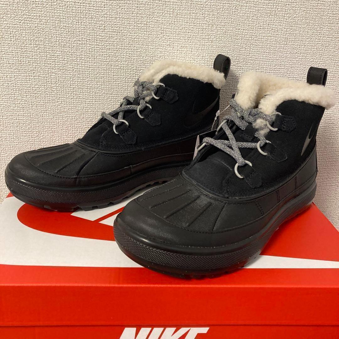 23.5cm Nike ファー付きブーツ ブラック 黒色 537345