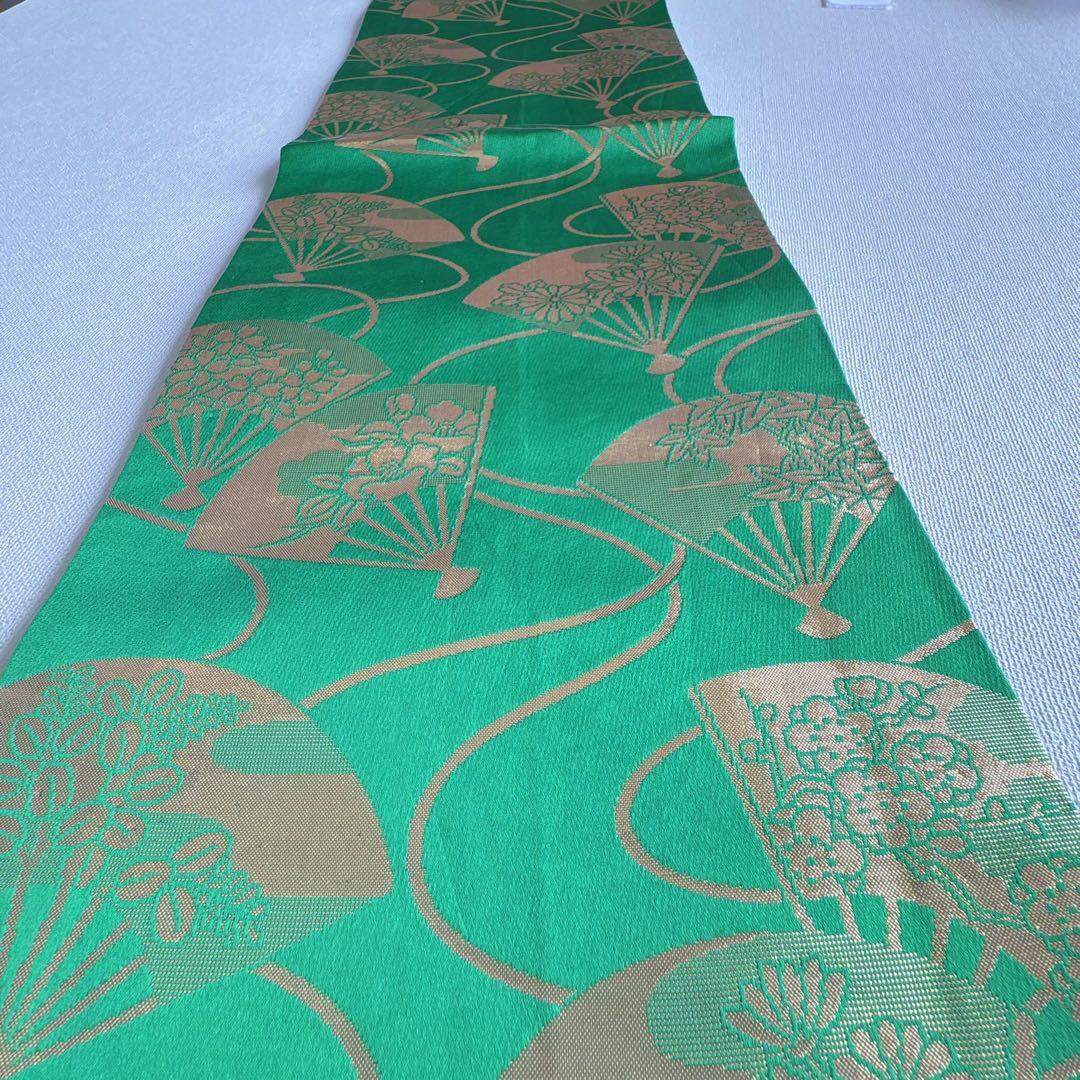 フルセット　七五三　７歳女の子　赤　桜蝶　未使用袋帯　緑地　簡単半衿　7093