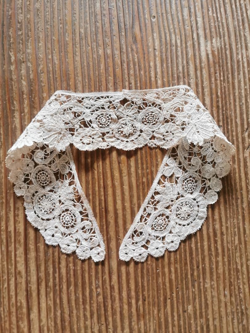 アンティーク ポワンドローズ ロゼッタ ボビン＆ニードルワークレース 付け襟