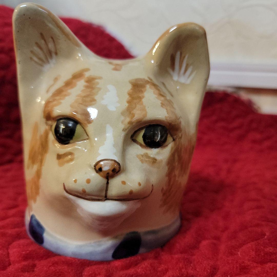 米国　ヴィンテージ　キャットフィーダー　猫の置物 　ルイビルストーンウエア　レア
