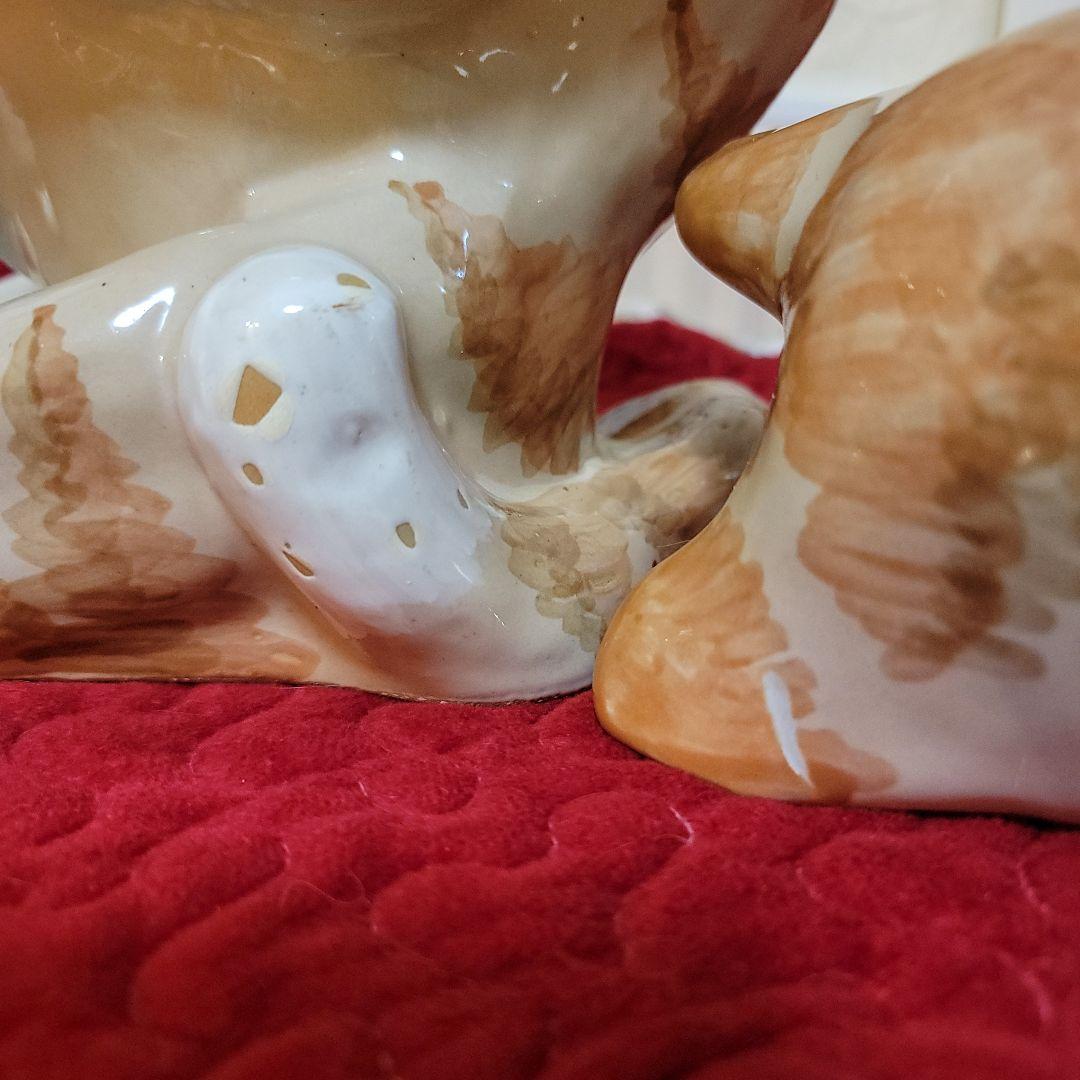 米国　ヴィンテージ　キャットフィーダー　猫の置物 　ルイビルストーンウエア　レア